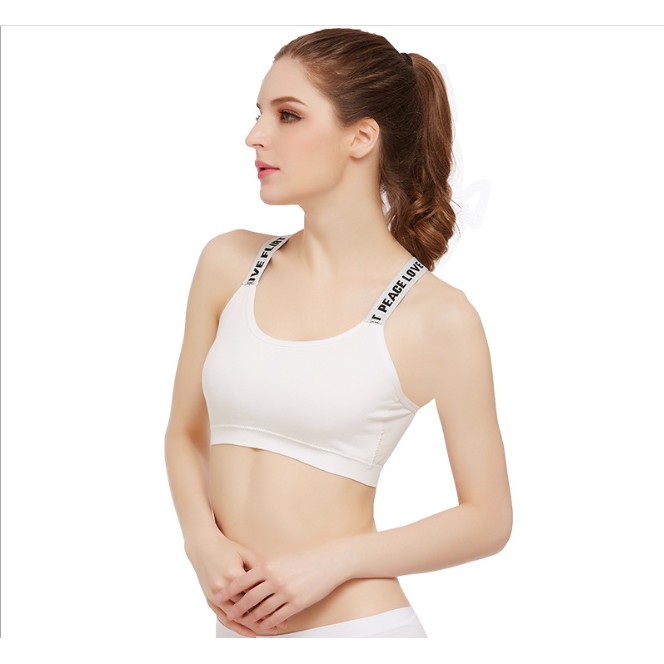Áo Bra Nữ ⭐FREESHIP⭐ Áo Ngực Nữ- Bra cotton Tập Gym Dây Chéo Lưng Kèm Mút 1102