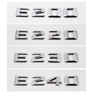 Bảng chữ cái kỹ thuật số được sửa đổi Đen và Bạc E53 E55 E63 E180 E200 E220 E230 E240 E250 E260 Nhãn dán phía sau xe bằng kim loại cho Mercedes Benz Auto ❥ ❈ Chữ cái số Trunk Biểu tượng Huy hiệu Decal