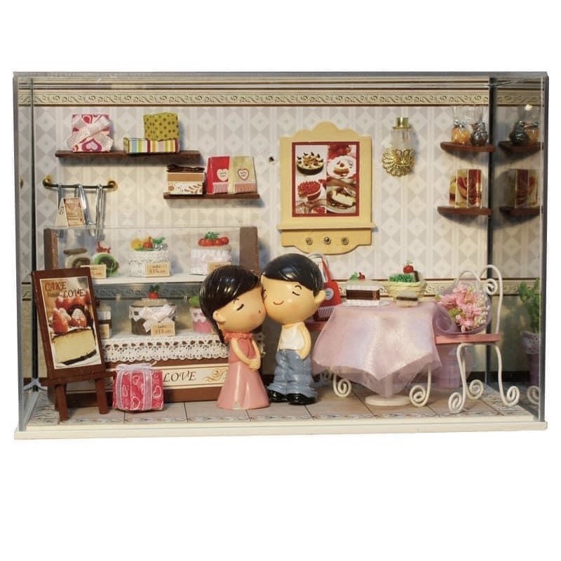 T003 Mô hình nhà búp bê tự lắp ráp bằng gỗ-Diy house(tặng mica,keo,đèn)