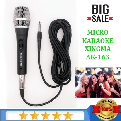 Micro Karaoke XINGMA AK-319 6.5mm - Âm Bass Êm Bắt Âm Tốt, Chống Hú, Chống Rè, Loại Bỏ Tạp Âm, Dây Nối Dài Linh Hoạt