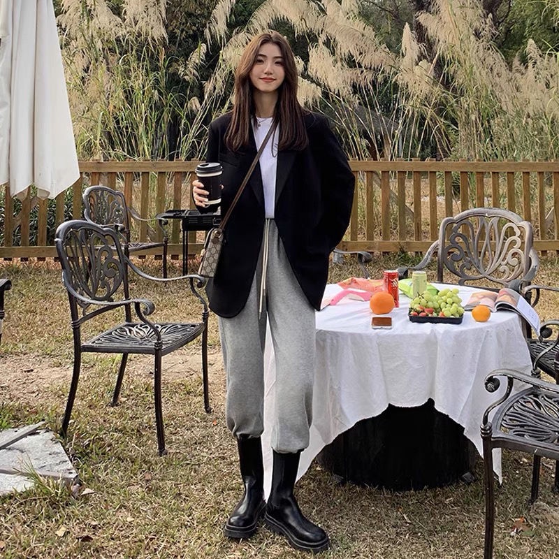 Áo khoác blazer dáng rộng thời trang mùa thu phong cách Hàn Quốc 2021 cho nữ nhiều màu tùy chọn