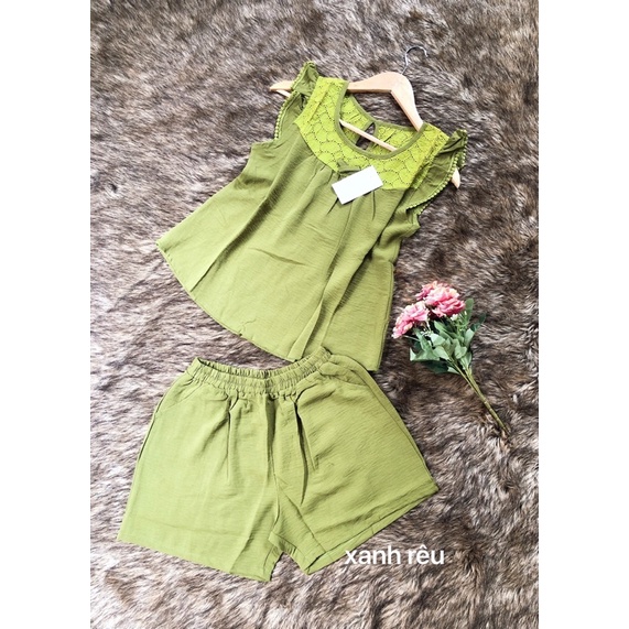 bộ đùi vải đũi đắp ren cubis shop