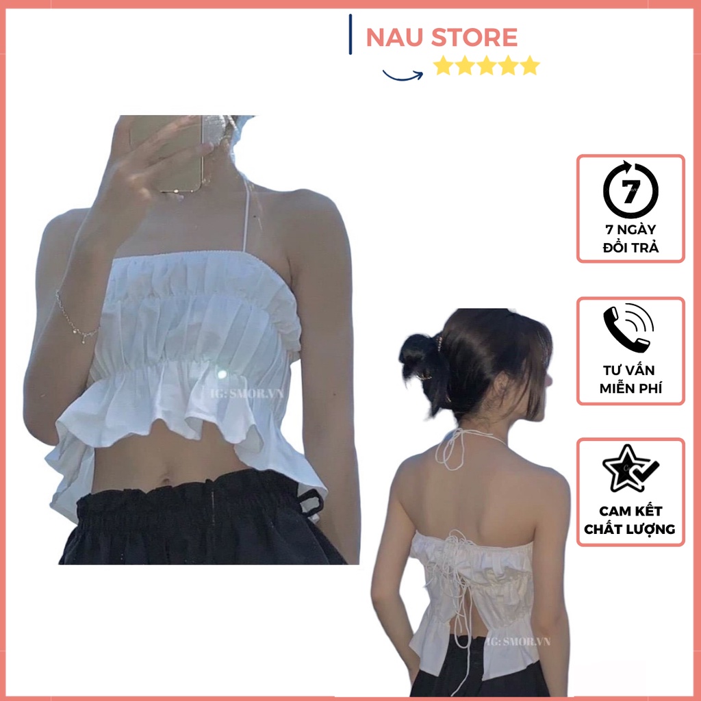 ⚡️𝙎𝙄𝙀̂𝙐 𝙎𝘼𝙇𝙀⚡️Áo yếm cột dây hở lung, áo croptop hở lưng cực dễ thương HÌNH CHỤP THẬT