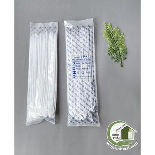 Dây rút nhựa, dây thít màu trắng cột dây điện, cột lan, bịch 100 cái dây gút dài 25cm