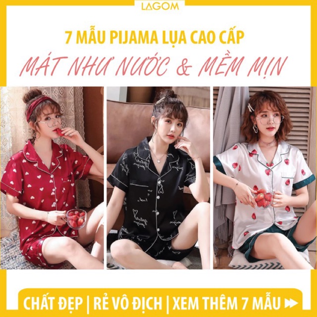Đồ Bộ Pijama Lụa Ngắn Cao Cấp (Ảnh + Video)