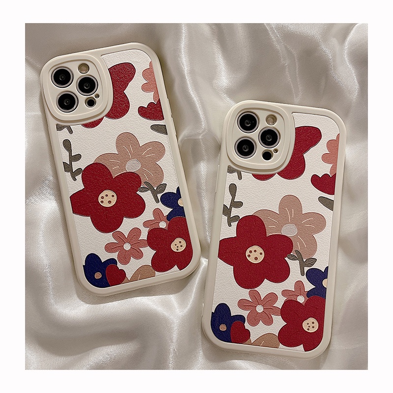 Samsung Galaxy A73 A53 A23 A13 4G 5G A32 A12 A22 LTE A11 A03 Core A51 A10S A21S M11 M22 M32 M12 S22 S21 FE Lambskin Cartoon Strawberry Bear Flowers Airbag Shockproof Soft Phone Case KQ 19