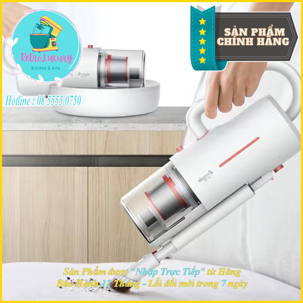 Máy hút bụi cầm tay đa năng DEERMA màu trắng 3 đầu hút bảo hành 12 tháng