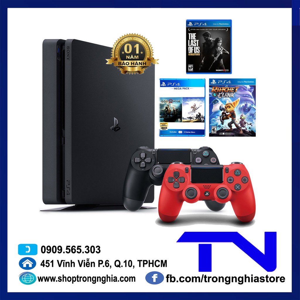 Máy Chơi Game Sony PS4 Slim 2218B 1TB Chính Hãng - Mua 1 Tặng 5