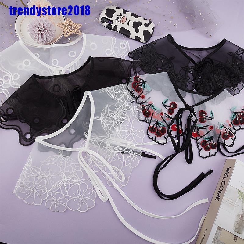 [tre] Cổ Áo Búp Bê Phối Ren Giả Đám Mây Có Thể Tháo Rời Cho Nữ