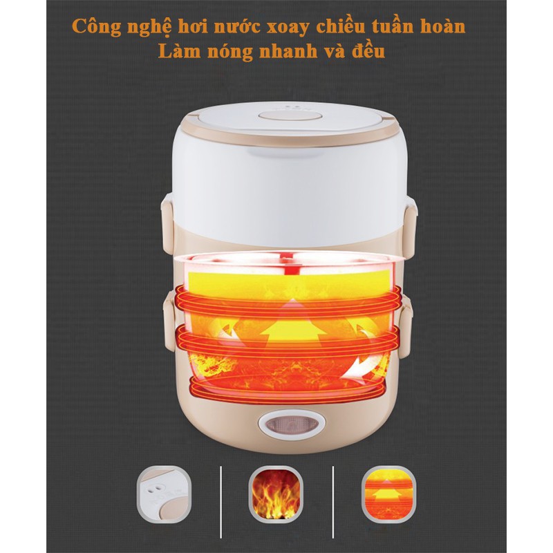 [HOT] Hộp Cơm Cắm Điện Tự Hâm Nóng - Cặp Lồng Cơm Trưa Văn Phòng Chất liệu Inox 304 An Toàn Bảo Vệ Sức Khỏe