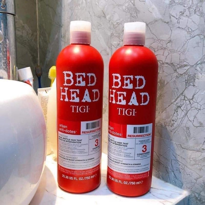 Cặp Gội Xả (TIGI_BEDHEAD) Đỏ Phục Hồi Tóc Hư Tổn 750ML*2