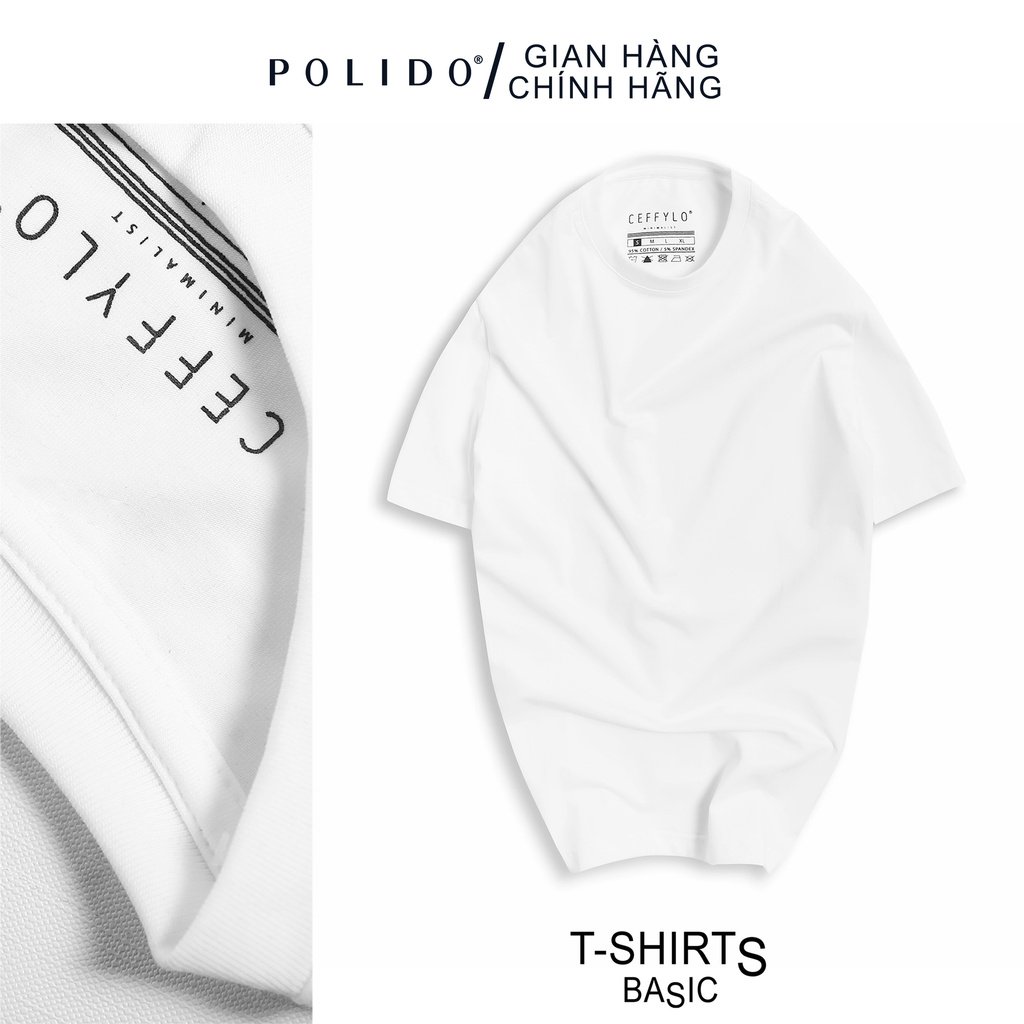 Áo Phông cotton trơn CEFFYLO phong cách basic chất vải cao cấp | BigBuy360 - bigbuy360.vn