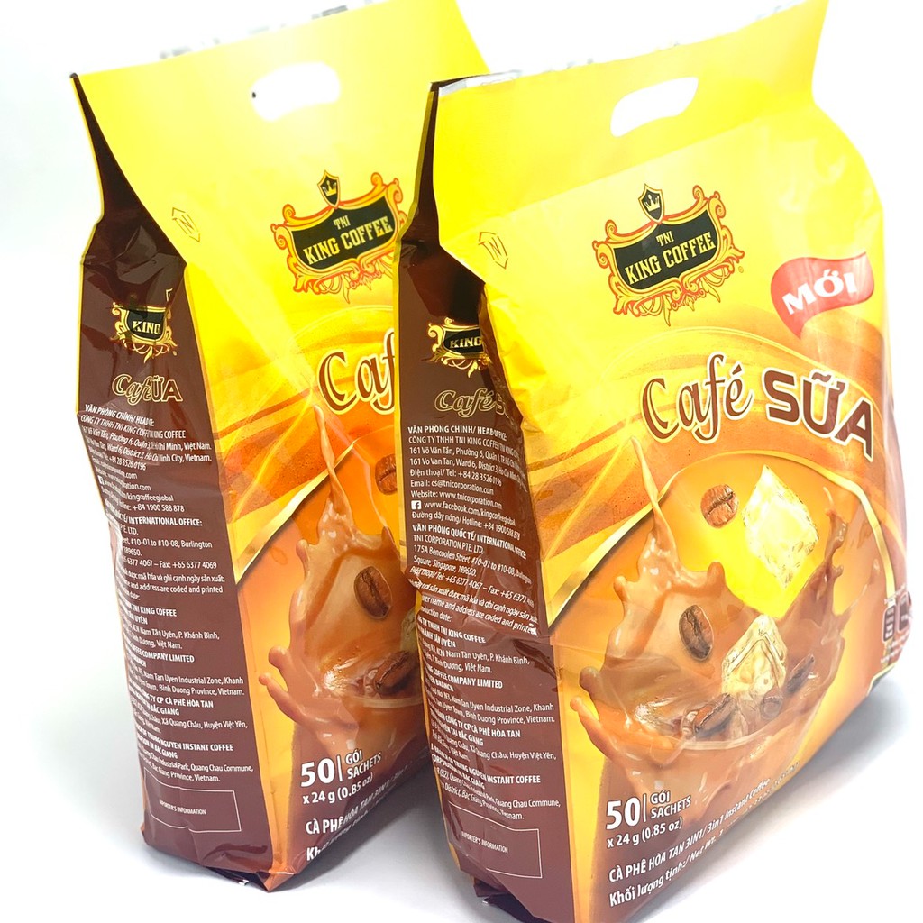 Cà Phê Sữa Hòa Tan 3IN1 KING COFFEE - Túi 50 gói x 24gam