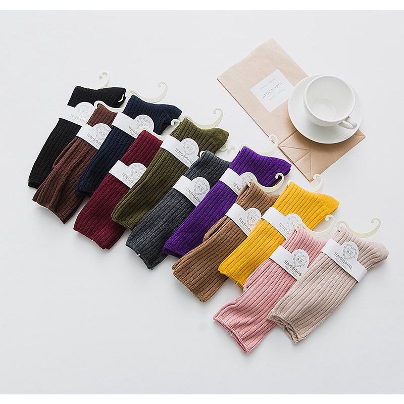 Tất Vintage len gân cao cổ