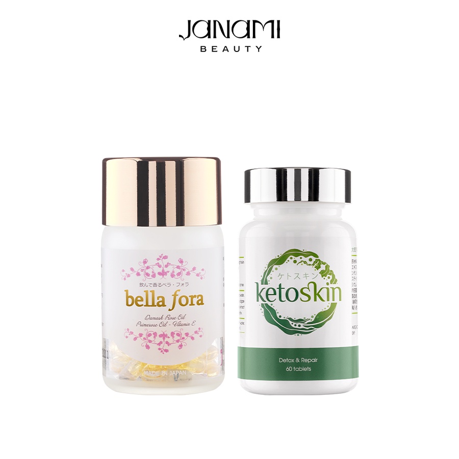 Combo chăm sóc da toàn diện cải thiện thiện nội tiết tố Bella Fora và Ketoskin từ Nhật Bản