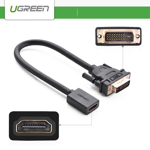 Cáp nối DVI (24+1) to HDMI chính hãng Ugreen 20118