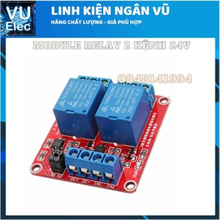 Module Relay 2 Kênh 24V-220V 10A Cách Ly Quang