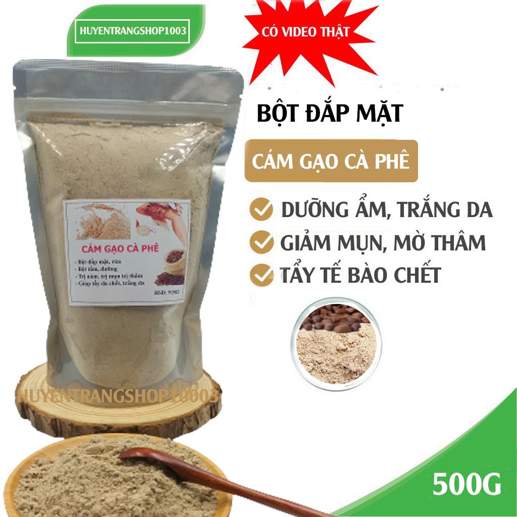 500Gr cám gạo cà phê cafe nguyên chất mỹ phẩm handmade