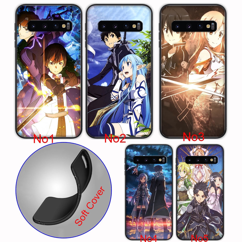 Ốp Lưng Silicone Họa Tiết Hoạt Hình Sword Art Online Cho Samsung Galaxy S10 S10e S9 S8 Plus Note 8 9 47no