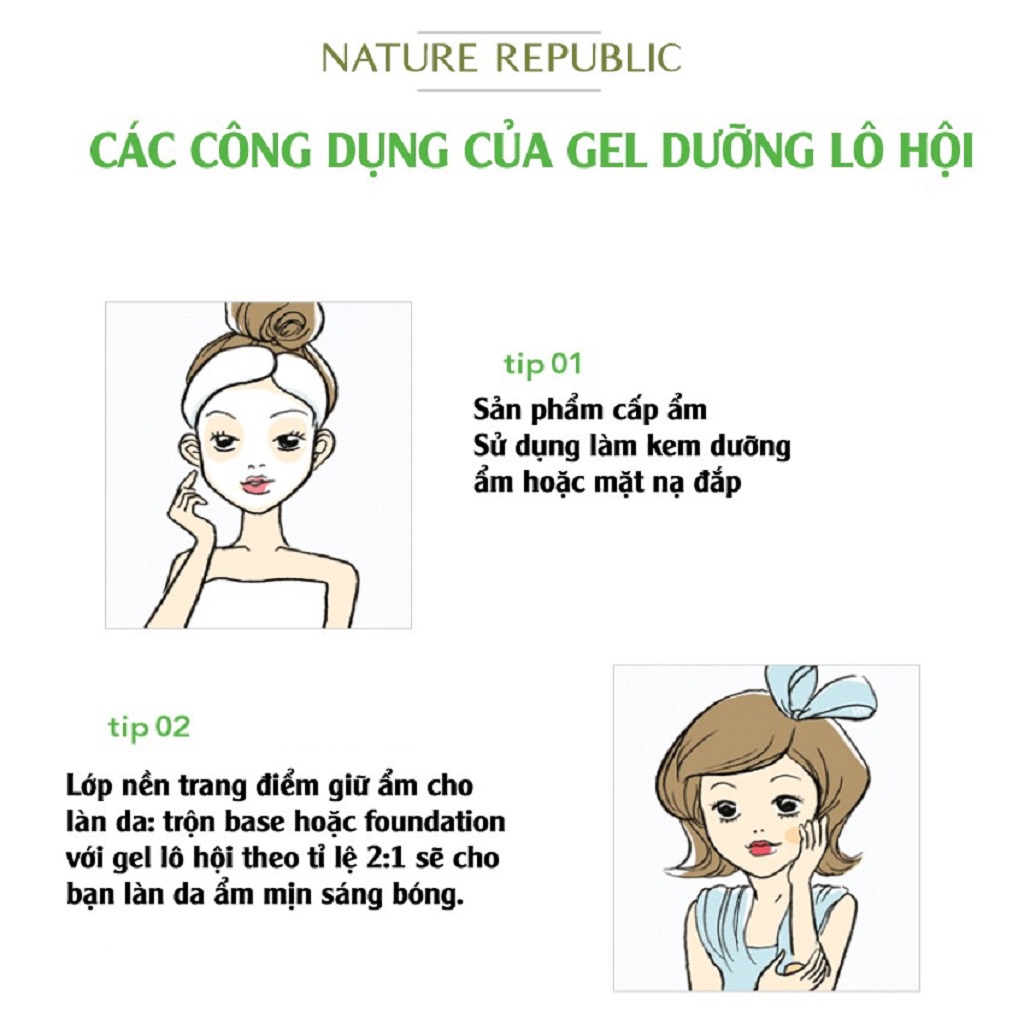 Gel Lô Hội Dưỡng Đa Năng Nature Republic Soothing &amp; Moisture Aloe Vera 92% Soothing Gel 300ml