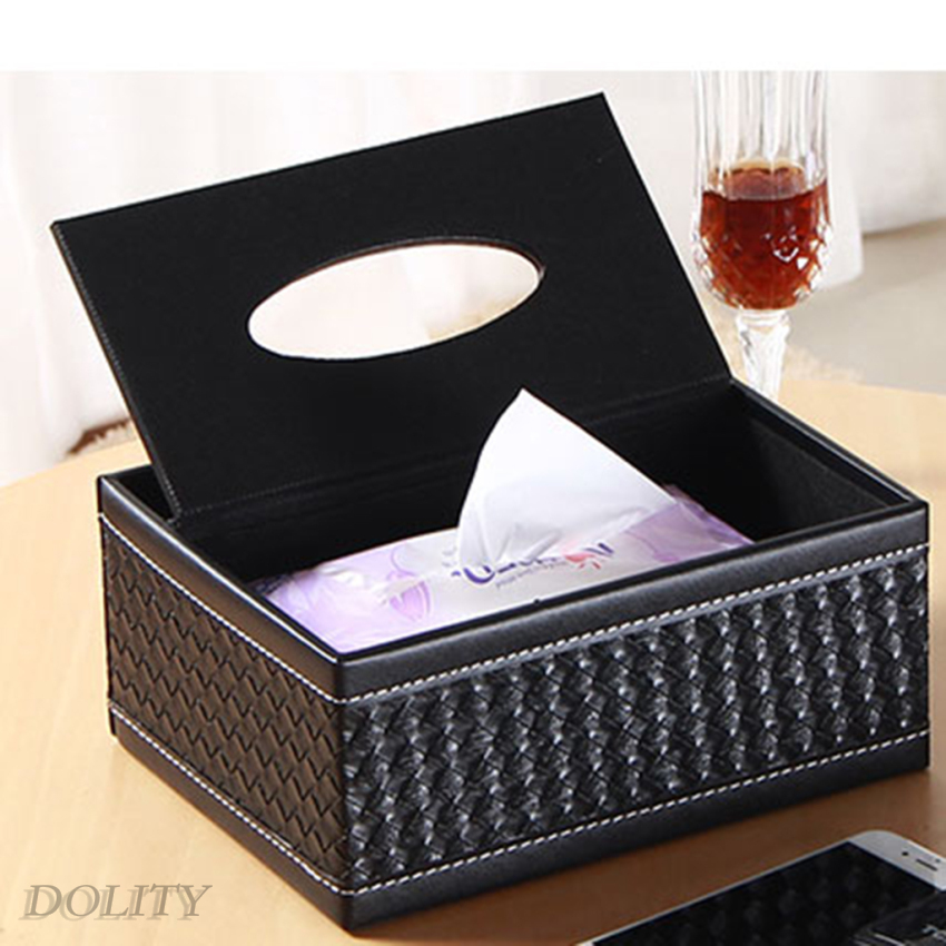 [DOLITY]Tissue Box Desktop Remote Control Smartphone Holder Organizer Decorative Black