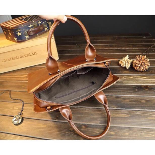 [DEAL SỐC] Cặp xách da nam đựng tài liệu, laptop có dây đeo chéo (màu nâu) - Ribi shop | BigBuy360 - bigbuy360.vn