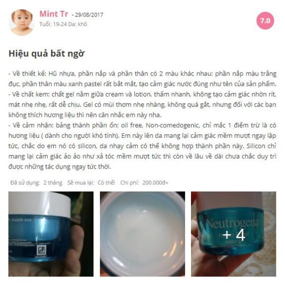 Kem dưỡng Neutrogena Water Gel/ Aqua Gel - Gel Cream/ Aqua Cream
