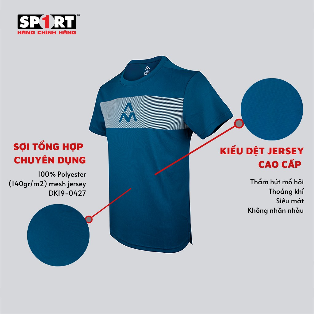 Áo Thun T-shirt Nam Thể Thao Thấm Hút Mồ Hôi, Thoáng Khí, Chống Tia UV, Kháng Khuẩn AM SPORT1 MT001