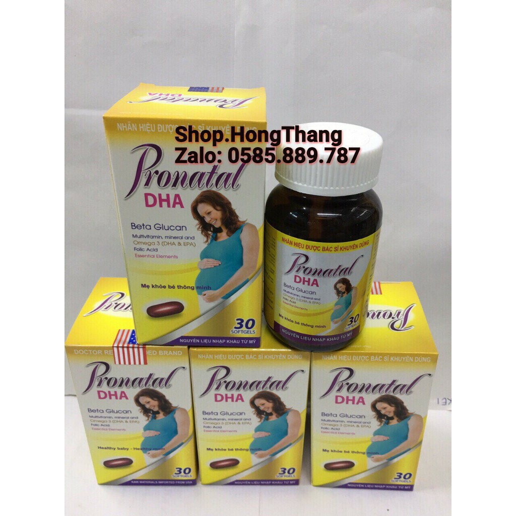 PRONATAL DHA cung cấp dưỡng chất Bổ sung sắt, acid folic, vitamin cho mọi phụ nữ mang thai và cho con bú hộp 30 viên