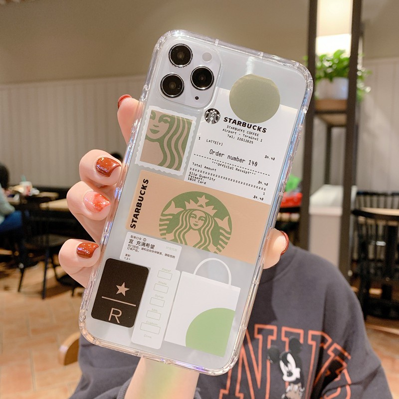 Ốp Lưng Điện Thoại Trong Suôt Thời Trang In Logo Starbucks McDonald Dành Cho Iphone 12 11 Pro Max X Xs Max Xr 6s 7 8Plus