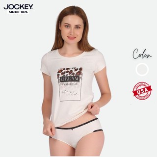 Áo Phông Nữ Jockey Ngắn Tay Dáng Ôm Thun Cotton Màu Trắng Trà Melange Mềm Mại Cao Cấp - JULT0321