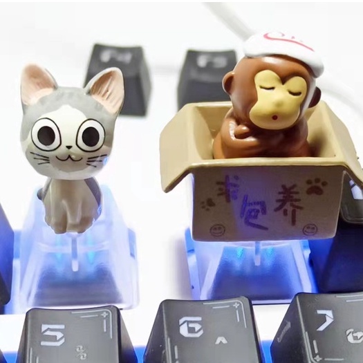 Nút Bàn Phím Cơ kaih cherry mx Có Đèn Nền Bằng Abs Hình Mèo / Khỉ Dễ Thương Phù Hợp Cho Bàn Phím Cơ kaih cherry