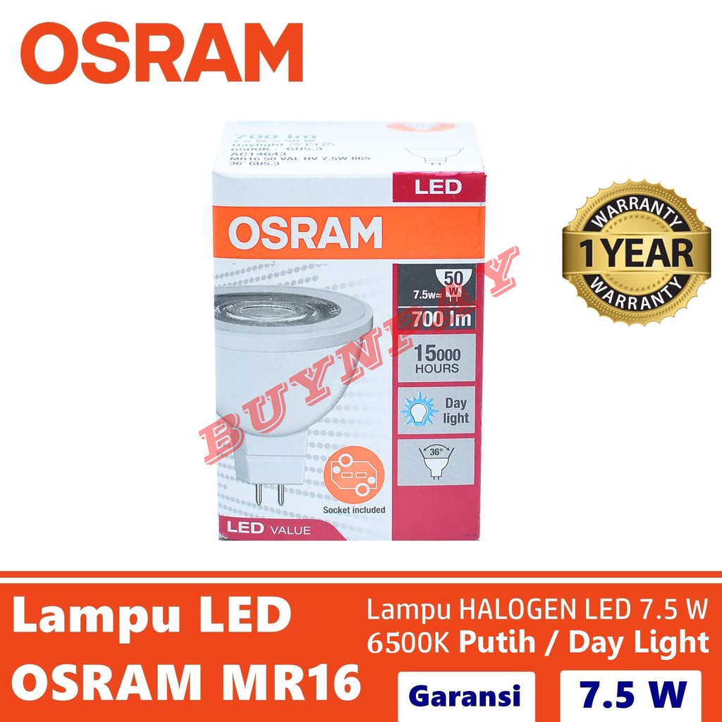 Osram Đèn Pha Led Mr16 Halogen 7.5 Watt 7.5w 6500k Chất Lượng Cao