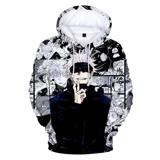 Áo hoodie lông unisex in Anime jujutsu kaisen Gojo Satoru 3D