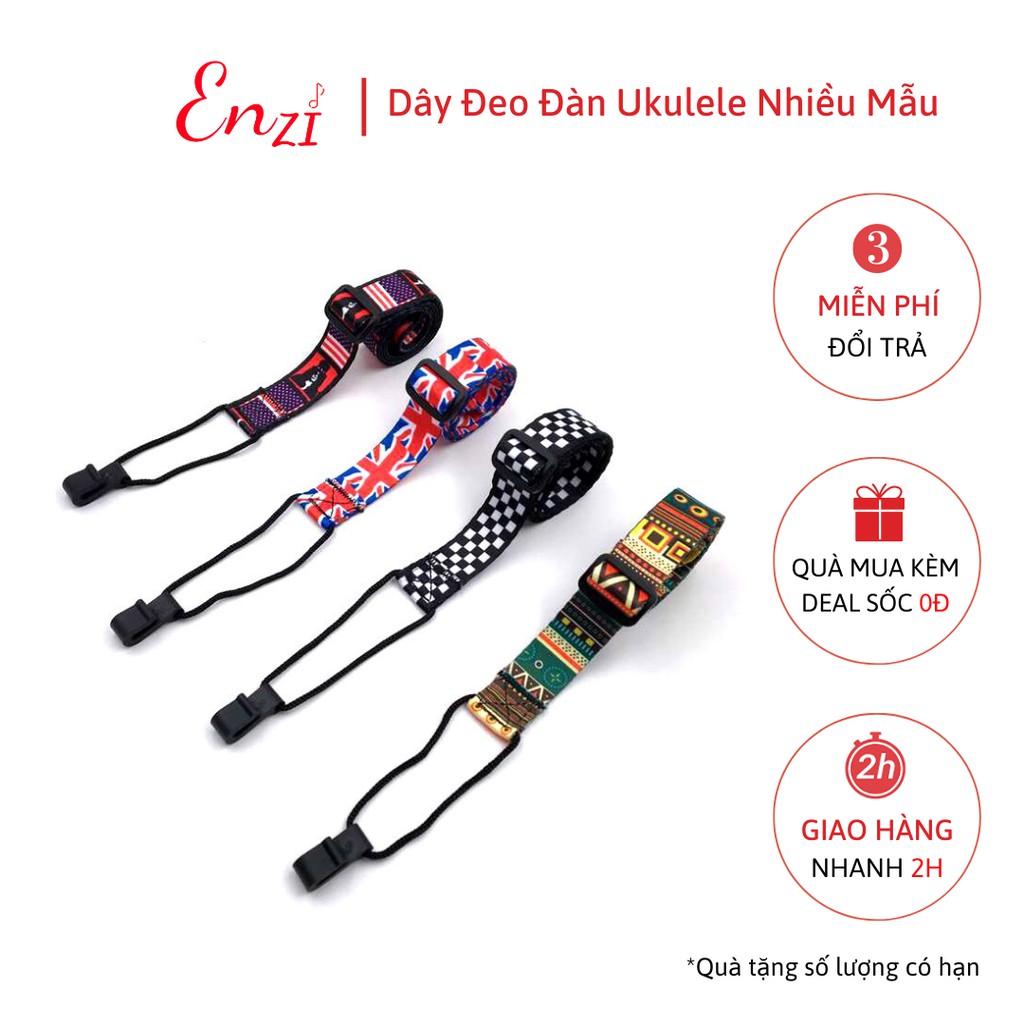 Dây đeo đàn ukulele nhiều màu sắc không cần đục thùng hàng loại 1 Enzi