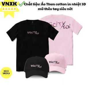 VNXK SET ÁO BIGCITYBOI MIX MŨ BASIC UNISEX ,ÁO THUN ĐÔI NAM NỮ PHONG CÁCH TRẺ TRUNG