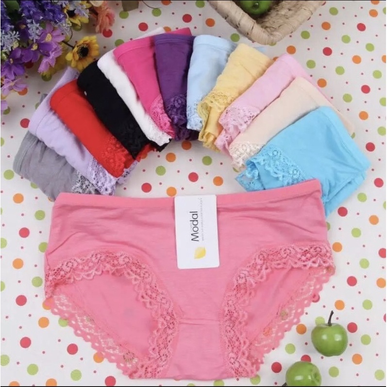Quần lót nữ cotton phối ren tinh tế. Quần lót nữ giá rẻ có size 40-65kg