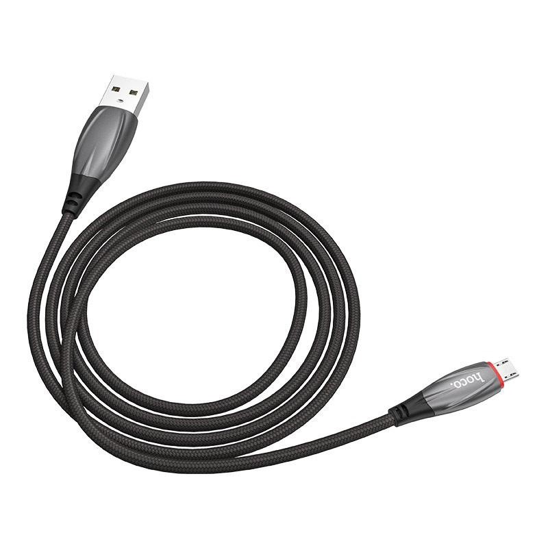 Cáp và truyền dữ liệu Hoco U71 Star cổng microUSB QC3.0, max 2.4A, dài 1.2M, có đèn báo sạc