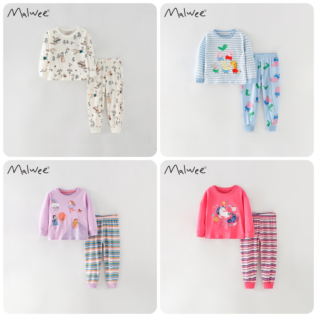 TH101 Bộ đồ cotton dài tay cho bé gái của Malwee