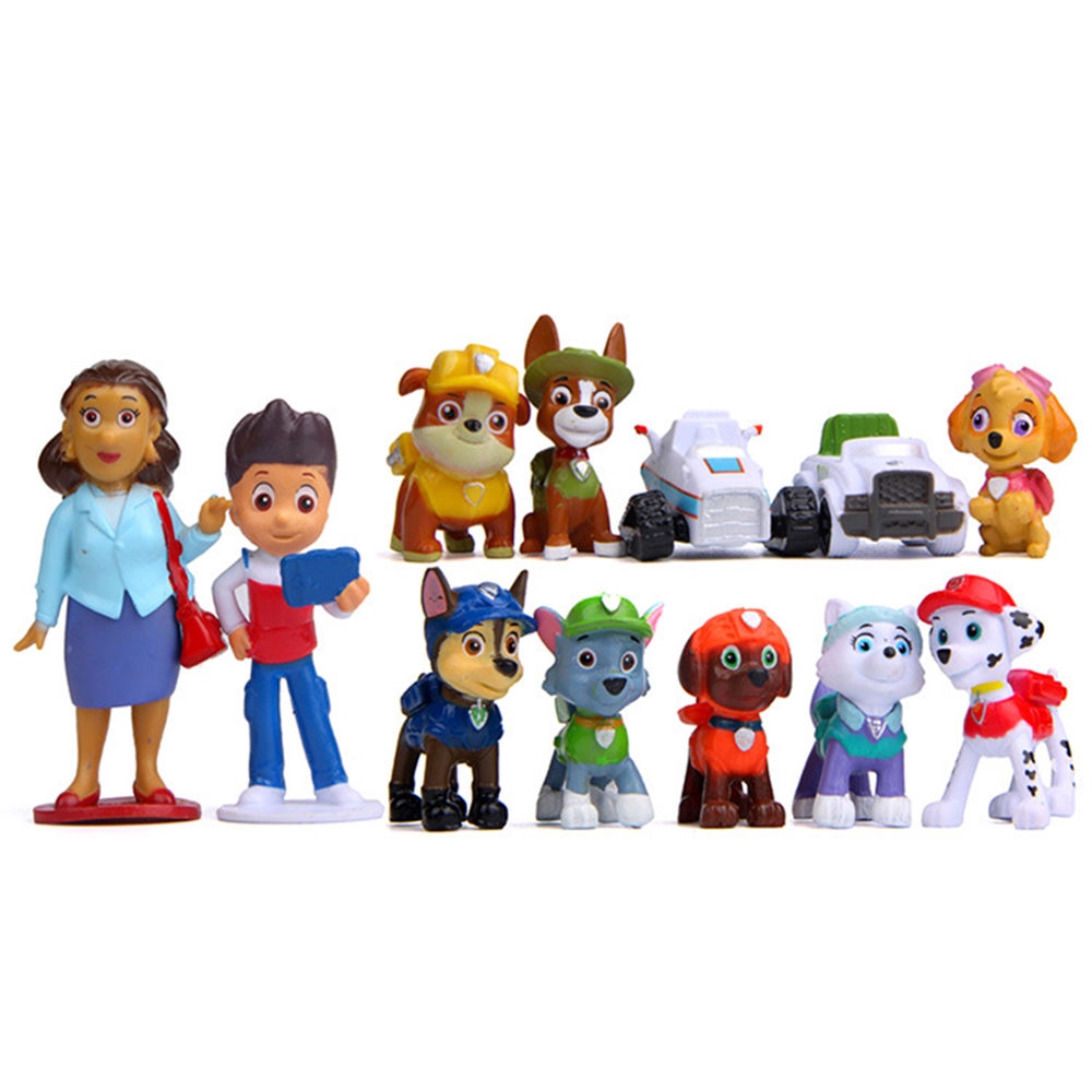 Bộ 12 Tượng Mô Hình Nhân Vật Paw Patrol Bằng PVC