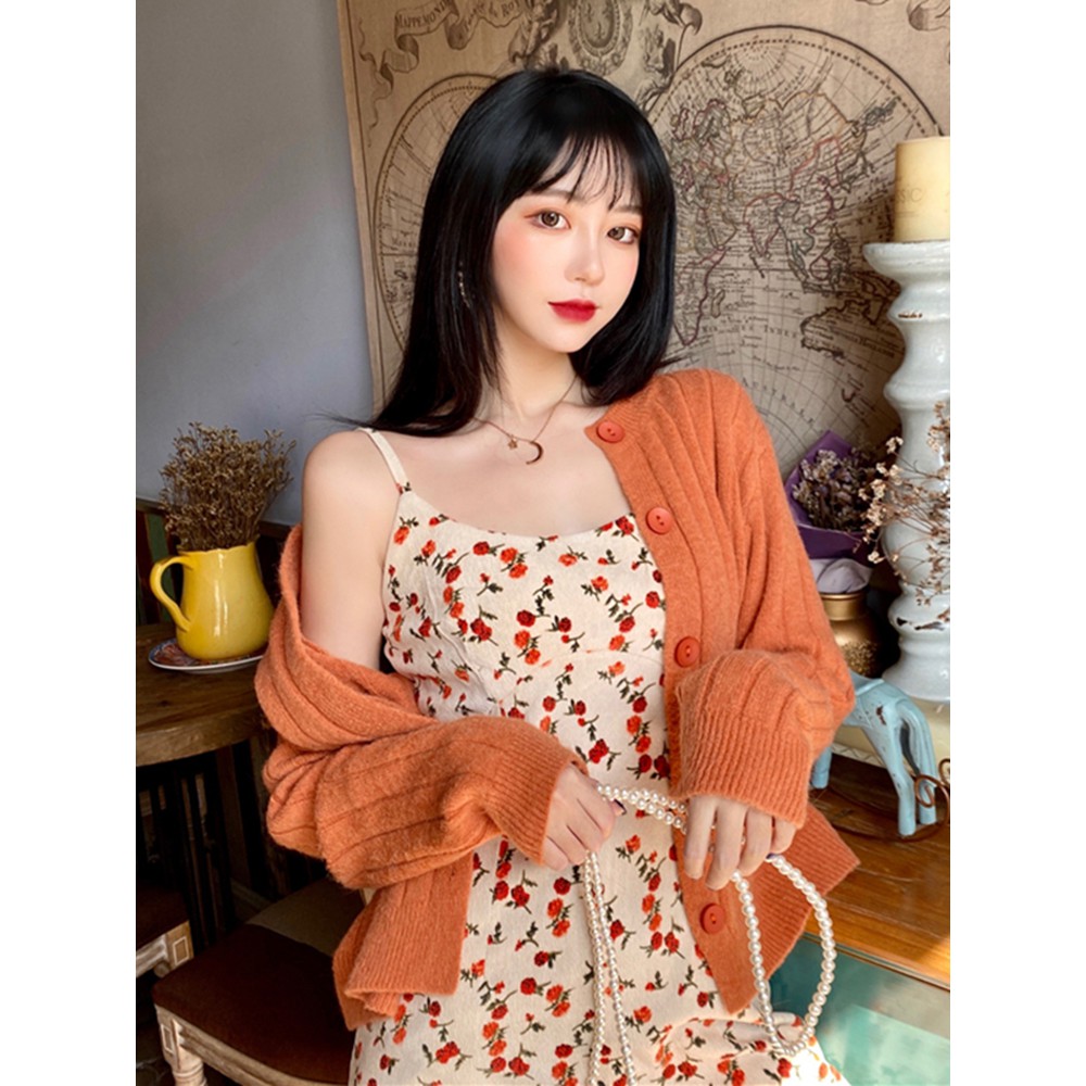 (HÀNG SẴN) Váy hoa nhí hai dây maxi dáng dài đuôi cá ôm body điệu đà vintage gợi cảm style Hàn Quốc | BigBuy360 - bigbuy360.vn