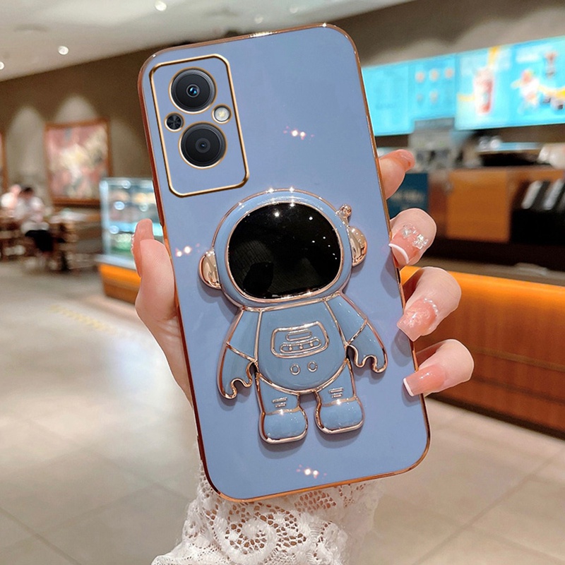 Ốp Điện Thoại Dẻo Họa Tiết Phi Hành Gia Kèm Giá Đỡ Cho OPPO Reno7 Z 5G Reno 7 Reno8 Lite OPPO Reno 8 Z 7Z 8Z