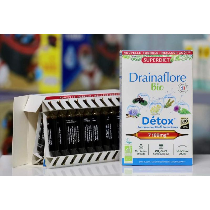 Thải độc hữu cơ dạng uống Drainaflore Bio Pháp