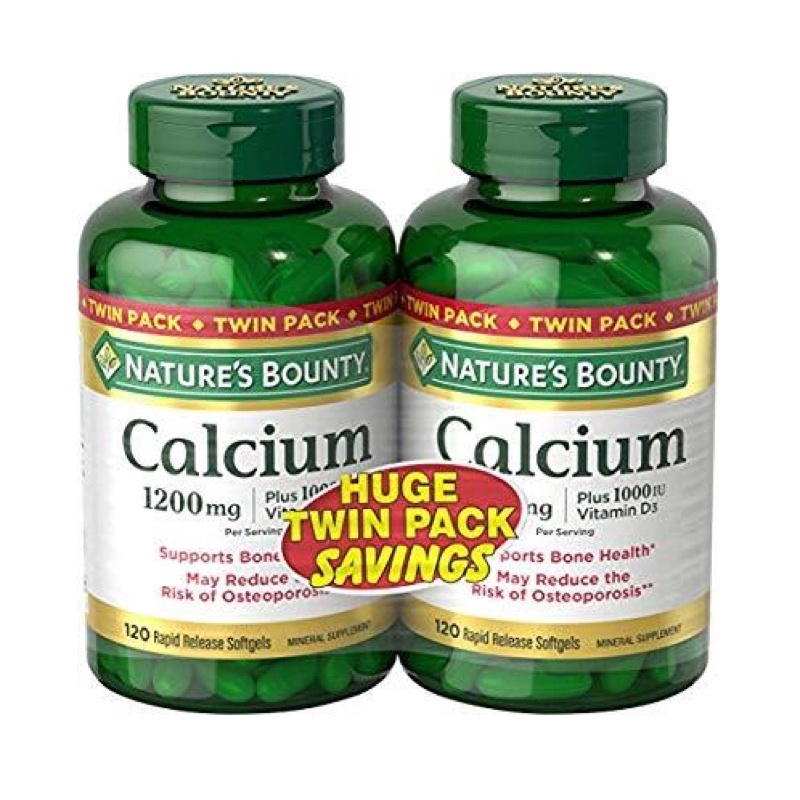VIÊN BỔ SUNG CANXI VÀ VITAMIN D NATURE’S BOUNTY CALCIUM 1200 MG PLUS 1000 IU VITAMIN D3