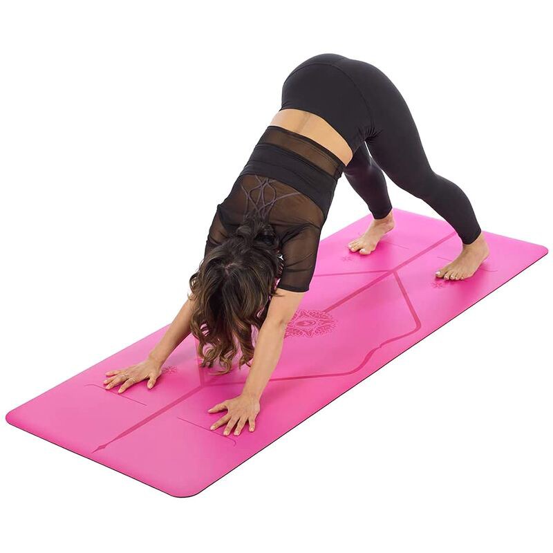 Thảm tập yoga định tuyến pu liforme gratitude grateful pink 4.2mm Sportslink