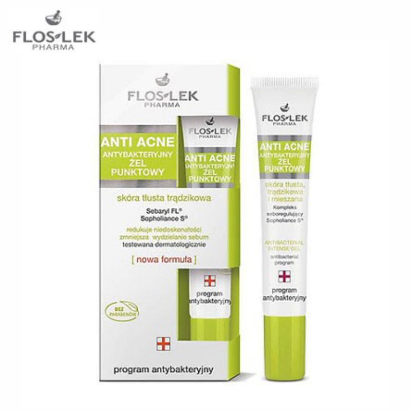 Floslek Gel Hỗ Trợ Giảm Mụn Anti Acne Antibacterial Intense 20ml