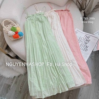 ĐẦM MAXI PLI HAI DÂY