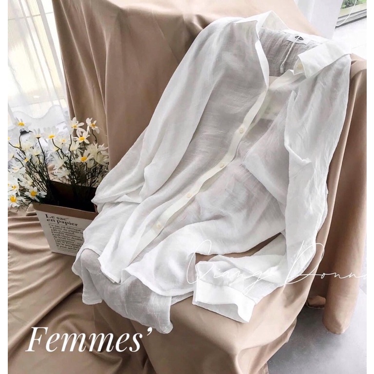 Áo sơ mi đũi trắng