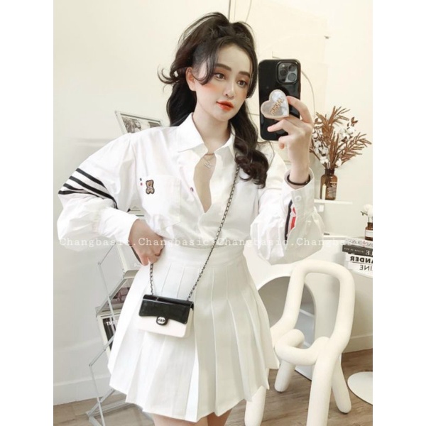 áo sơ mi lụa mềm phom rộng hàng đẹp