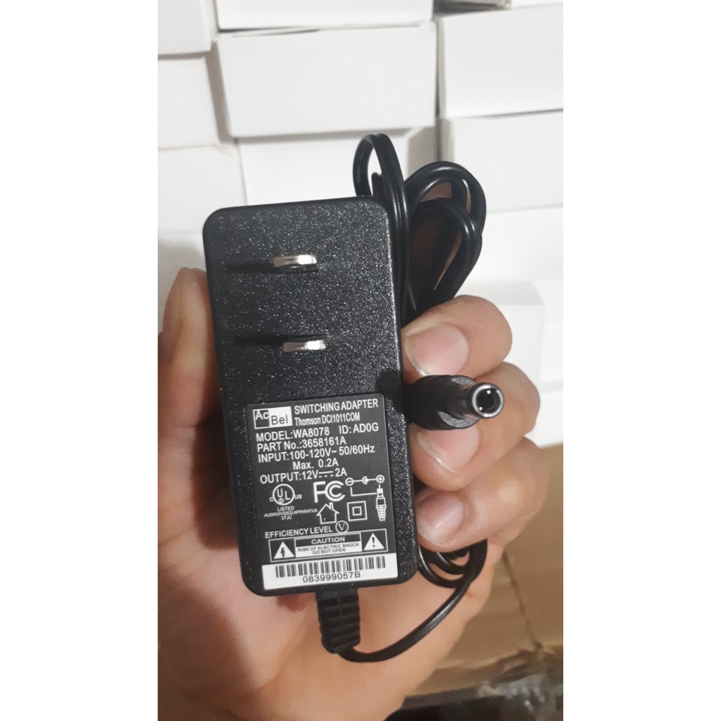 Nguồn adapter 12V-2A Acbel chân to 5.5x2.5 dành cho camera, tivi box đèn led
